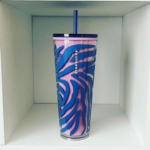 Starbucks 2021 Zebra Stripe Pink/Blue 24 fl oz Venti Tumbler